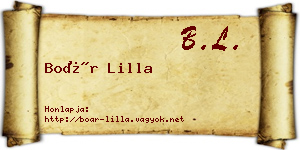 Boár Lilla névjegykártya